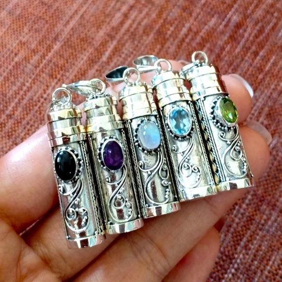Artisan crafted sterling silver poison pendants - Picture 1 of 6